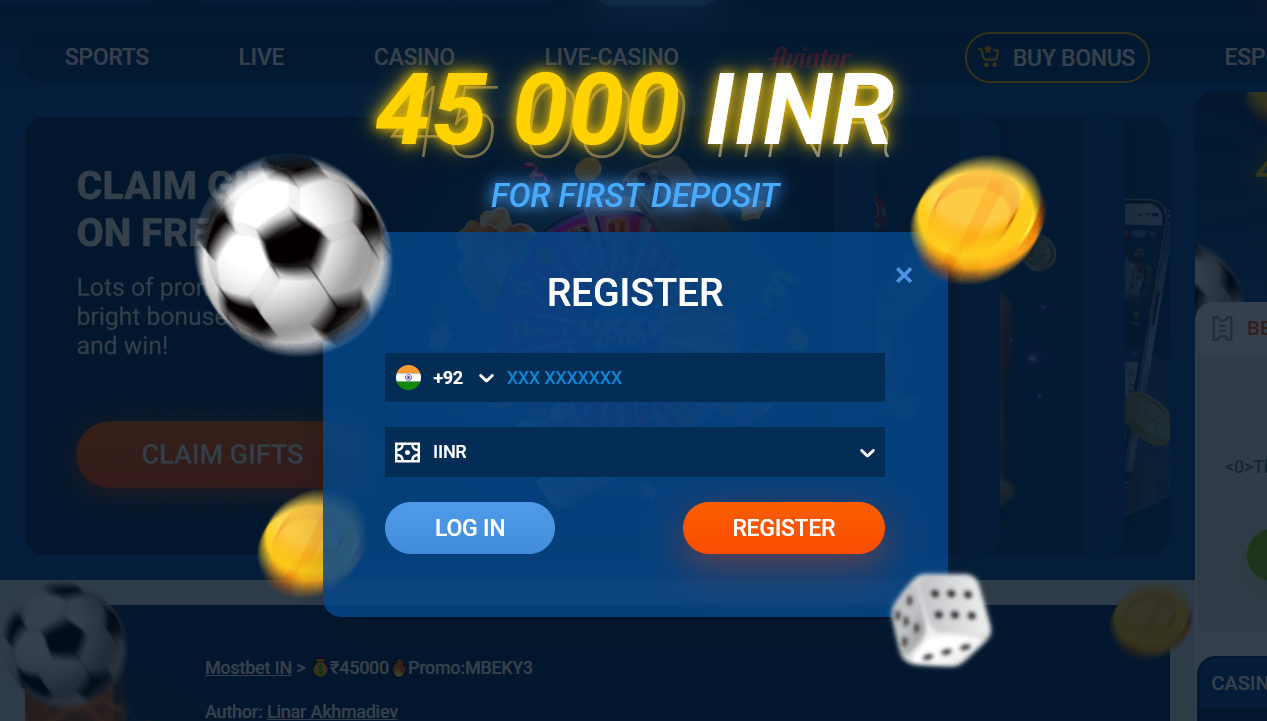 Mostbet में पंजीकरण